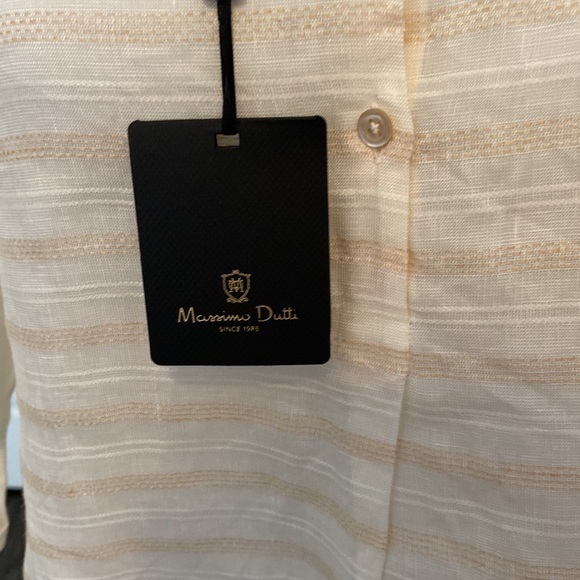NWT! Massimo‎ Dutti Striped Linen Tie Blouse - Picture 5 of 7